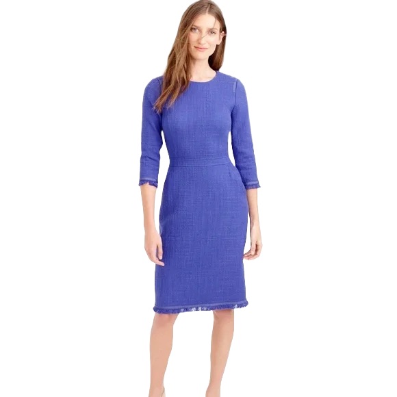 J. Crew Elegant Tweed Blue Dress
